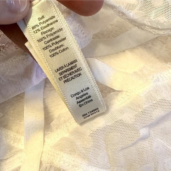 NWOT For Love & Lemons High Waisted Polka Dot Floral Rainbow Lace Panty - XXS - Picture 4 of 8